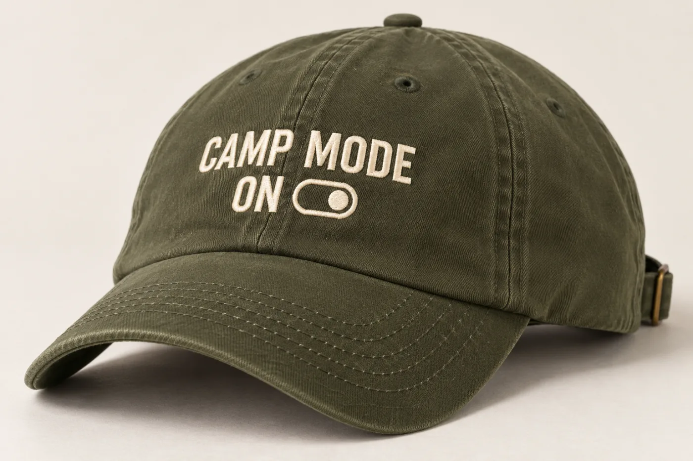 Camp Mode On, olijfgroen, detail (ontwerpweergave)