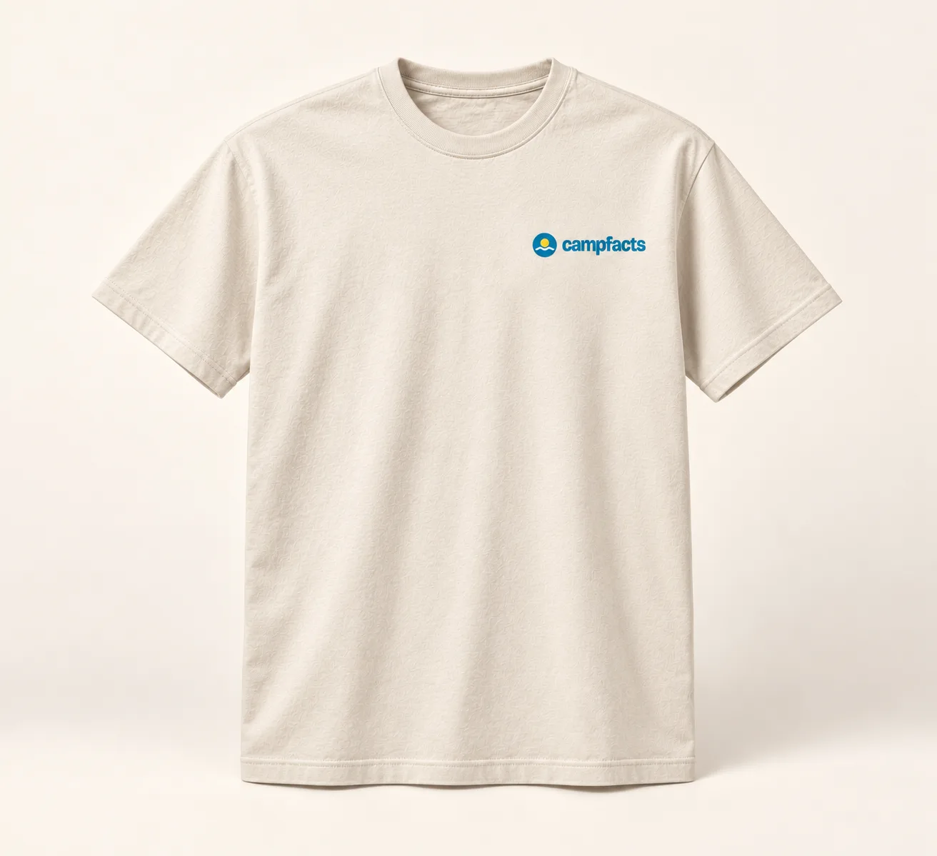 Campfacts Original, T-shirt heren, ecru, voorzijde (ontwerpweergave)