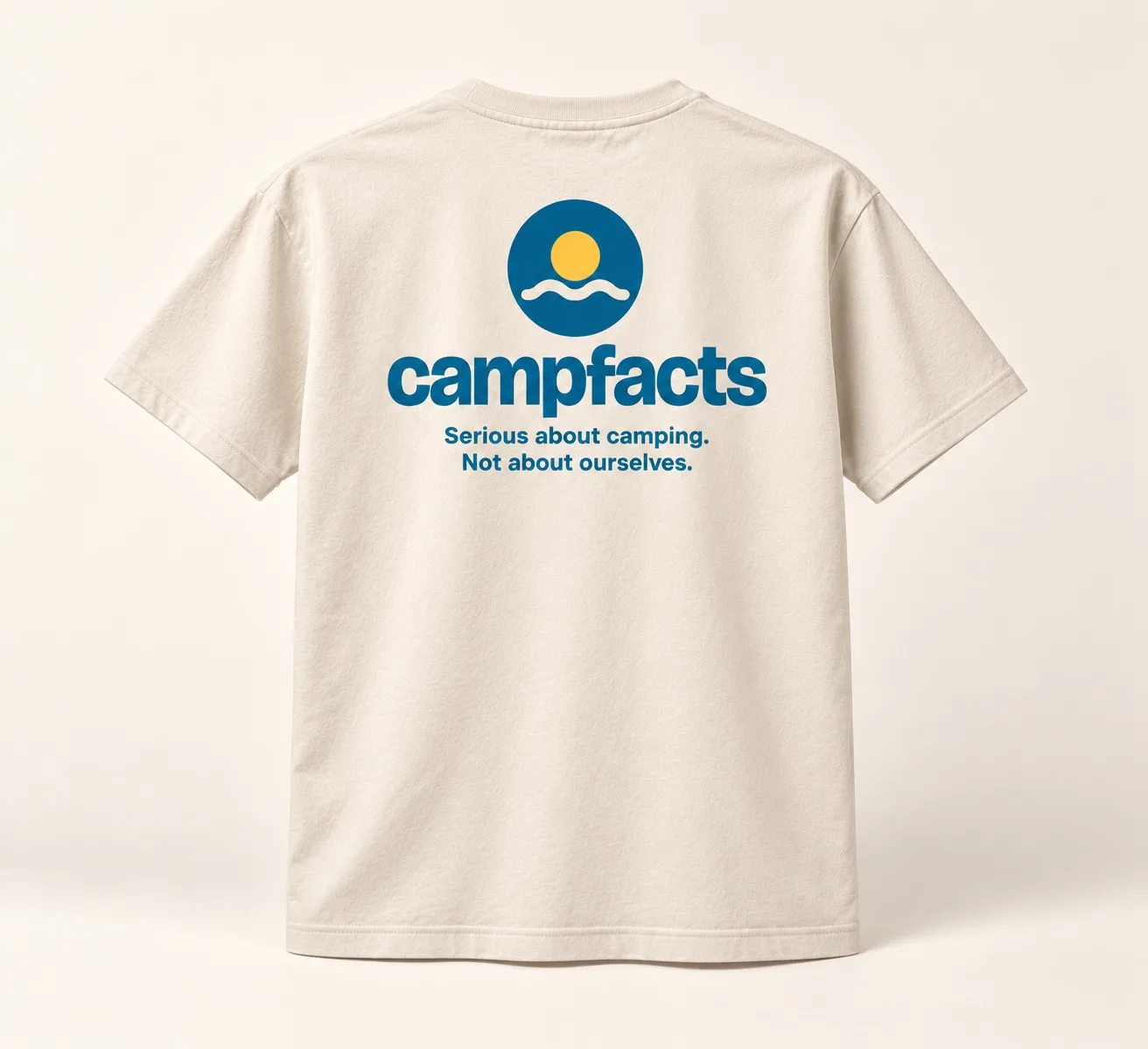 Campfacts Original, T-shirt heren, ecru, rugzijde (ontwerpweergave)