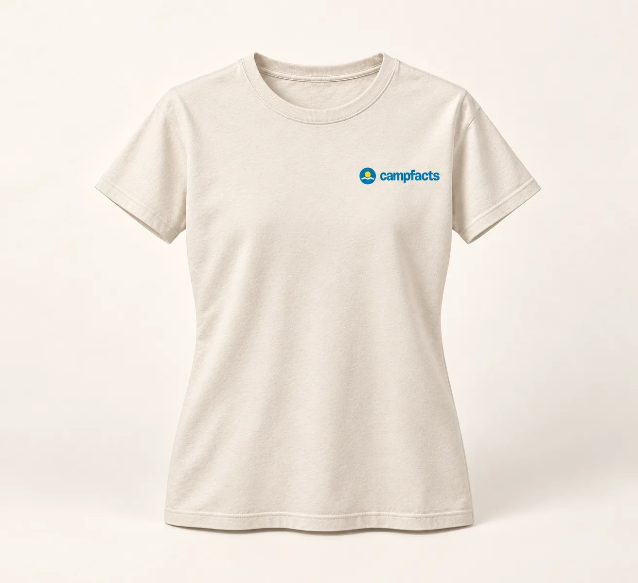 Campfact #002: Relationship Test, T-shirt dames, ecru, voorzijde (ontwerpweergave)